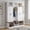 White, variant on Farmhouse Hall Tree with Top Cubbies, Entryway Bench with Open Compartments, 62.2'' W Coat Rack with Hooks and Cabinets for Hallway Mudroom