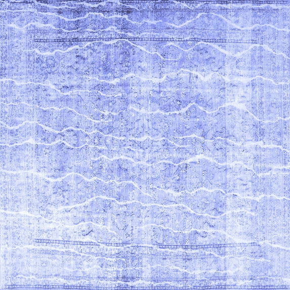 Ahgly Company Machine Washable Indoor Square Persian Blue Traditional Area Rugs, 8' Square