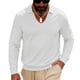 thumbnail image 2 of pstuiky Camisas suaves de manga larga para hombre, Blusa informal de manga larga con cuello en V y solapa para hombre, de color liso Tops casuales para hombres xxxl, 2 of 6