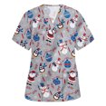 thumbnail image 4 of Blusas Médicas Navideñas Para Mujer, Uniforme de Trabajo de Manga Corta Con Cuello en V Y Blusa Con Bolsillos Odeerbi ODB204997, 4 of 7