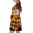 thumbnail image 2 of Balery Sunflower Gnomes and Bees Vestidos sueltos de manga corta para mujer, vestidos de verano 2025, vestidos casuales de corte A con vuelo., 2 of 6