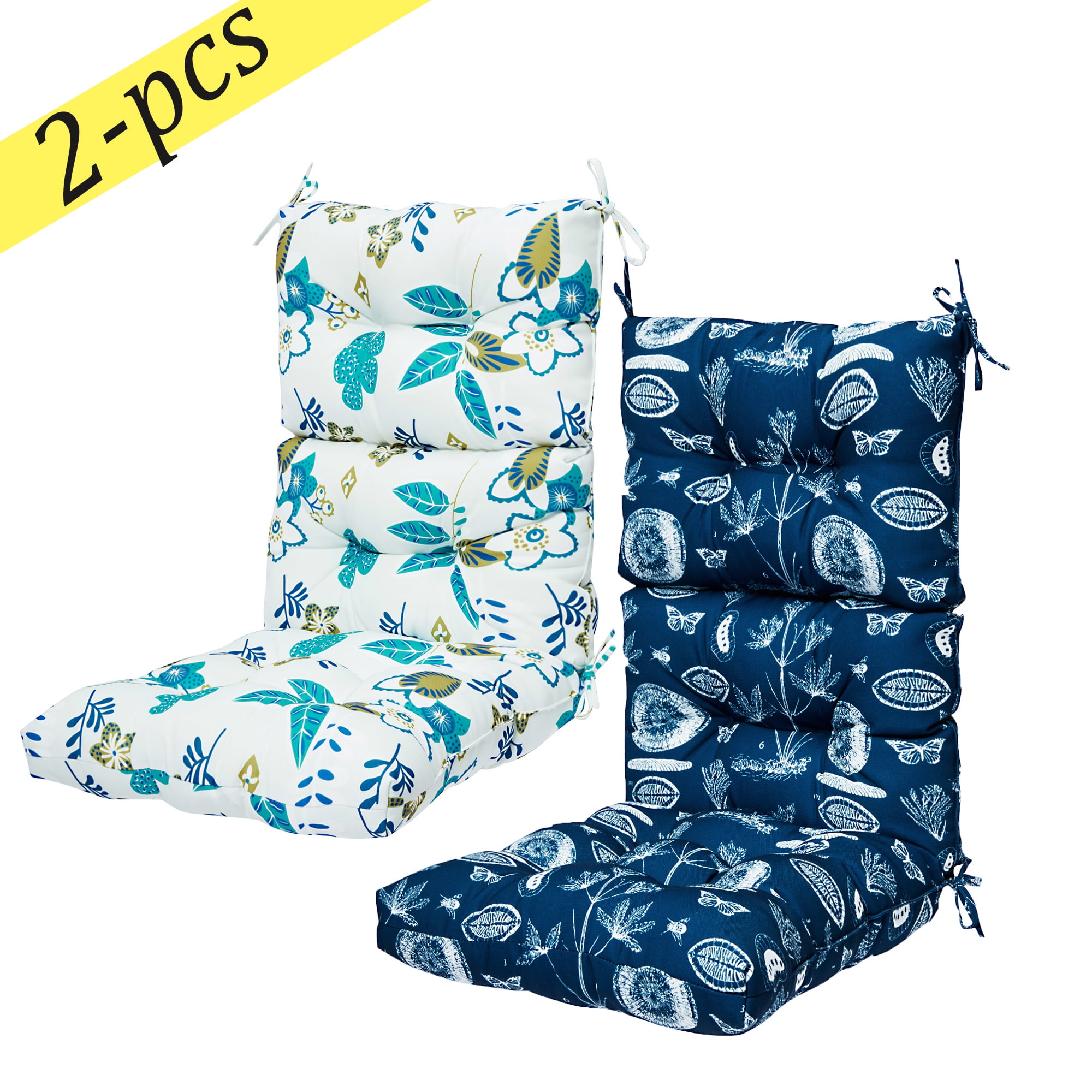 2 Pack/4 Pack Chaise Lounge Cushion Outdoor Chaise Lounge Cushion High Rebound Foam Polyester