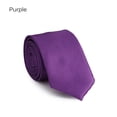 thumbnail image 1 of Fashion Neck Solid Plain wedding Silk Necktie Tie PURPLE, 1 of 8