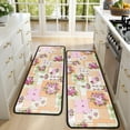 thumbnail image 4 of Kitchen Rugs Sets Of 2,Pioneer Flower Floral Print Pattern Anti Fatigue Kitchen Mat Rugs Non Slip Washable,Decorative Kitchen Floor Mats for Kitchen,Sink,Laundry,17"x47"+17"x47", 4 of 5