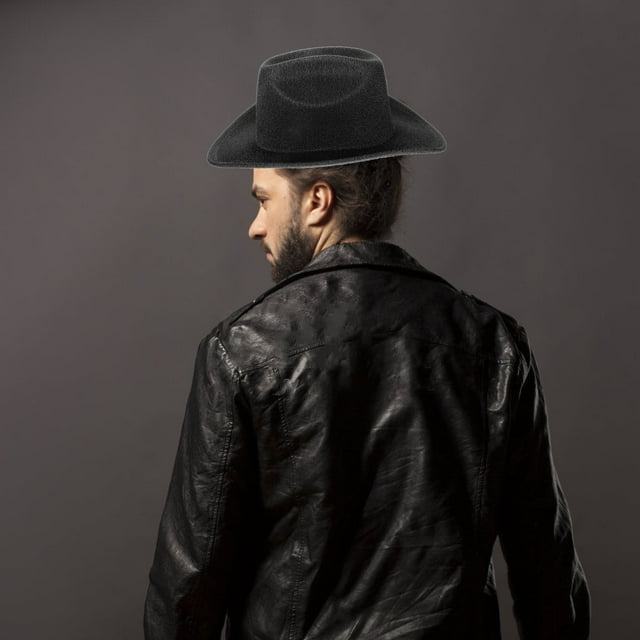 OULII Western Hat For Men Black Polyester 1Pcs Fashion Accessory Outdoor Activities