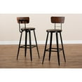 thumbnail image 6 of Baxton Studio Kenna Vintage Rustic Industrial Wood and Black Metal Finished 2-Piece Metal Bar Stool Set, 6 of 7