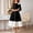 Black, variant on OGLCCG Girls Long Sleeve A-Line Dress Pleated Hem Bow Shoulder School Party Dress Summer Trendy Flowy Dress 7-12 Years