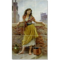 Ceramic Tile Mural-Eugen de Blaas Women Painting 75. 36" w x 60" h using (15) 12 x 12 ceramic tiles