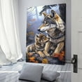 thumbnail image 5 of Wolf Family Canvas Wall Art - Forest Wolf and Cub Poster Print,Animal Nature Artwork for Living Room Bedroom Decor,Wildlife Prints for Home Decoration - Ready to Hang--, 5 of 7