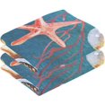 thumbnail image 2 of Caribbean Starfish on White Background Bath Hand Towel Soft Cotton Highly Absorbent Fingertip Towels for Bathroom Beach Kitchen Sports Gym Yoga Travel (2-Pieces Towel Sets, 28x16 inch), 2 of 7
