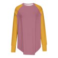 thumbnail image 3 of Kaemgyyd Plus Size Tops for Women Fall Fashion Clothing Long Sleeve Crew Neck Pullover Oversized Color Block Shirt with Thumb Hole, 3 of 4