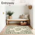 thumbnail image 3 of ODIKA 4'x6' Machine Washable Non-Slip Area Rug, Jacobean Blossom with Curvilinear Garden High Traffic Rug, Beige, 541690, 3 of 7