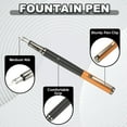 thumbnail image 3 of Uxcell Fountain Pen Medium Nib, Metal Fountain Pen Barrel Handcrafted Pen for Professional Office Journaling Gifts, Yellow, 3 of 6