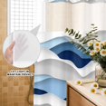 thumbnail image 3 of No Hook Shower Curtain, Blue White Ombre Shower Curtains for Bathroom with See Through Top Window, Modern Geometric Moire Abstract Art Waterproof & Washable Bath Curtain Stall 48"x72", 3 of 9