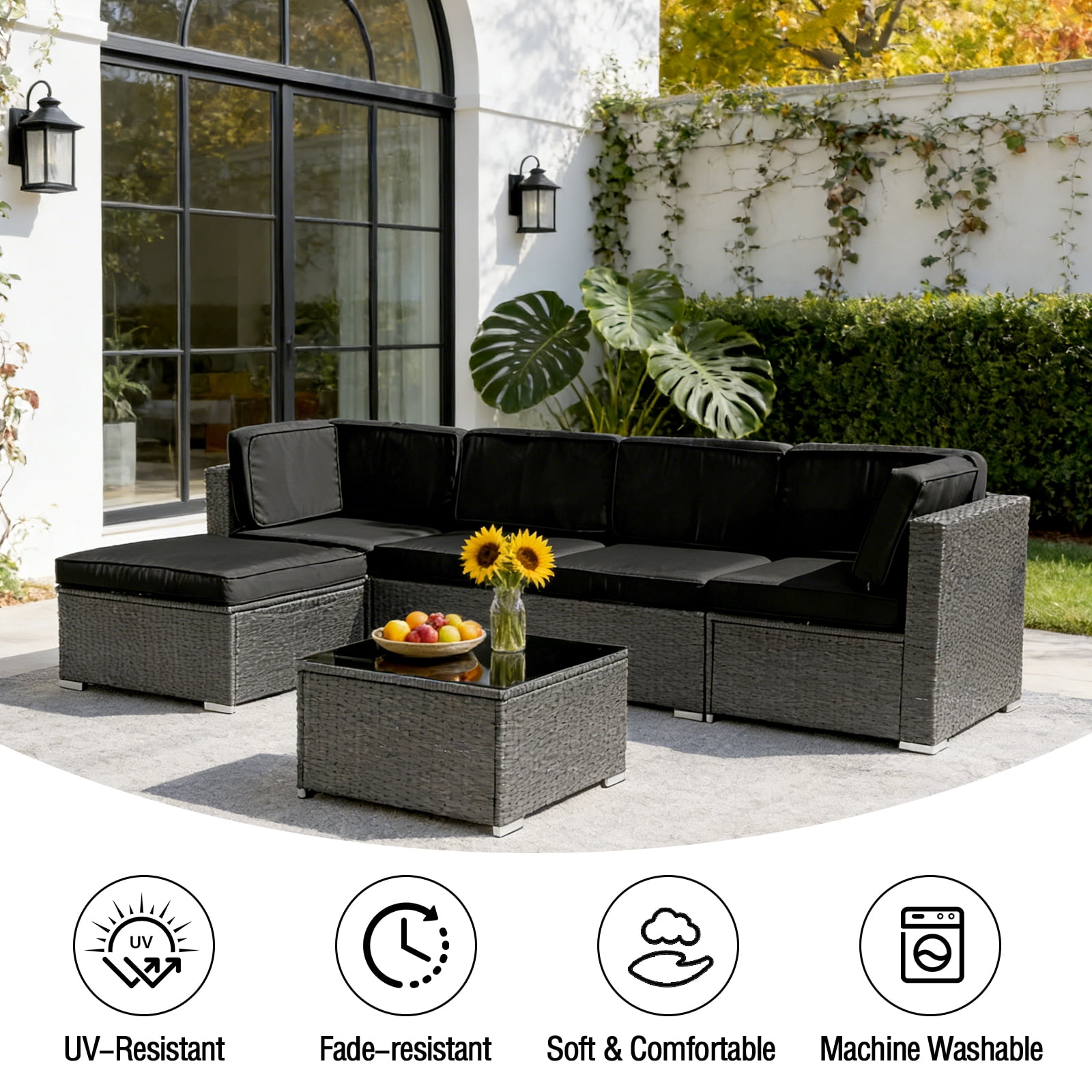 FKS LIFE Outdoor Cushions Covers Patio Sofa Washable Cushions Cover Furniture Cushion Slipcovers Sets (11 Pack)