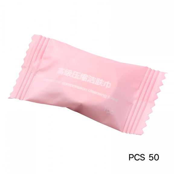 AUQ 50Pcs Compressed Towel High Water Absorption Convenient Pure Cotton Traveling Outing Disposable Washing Face Towel for Hotel Compressed Towels