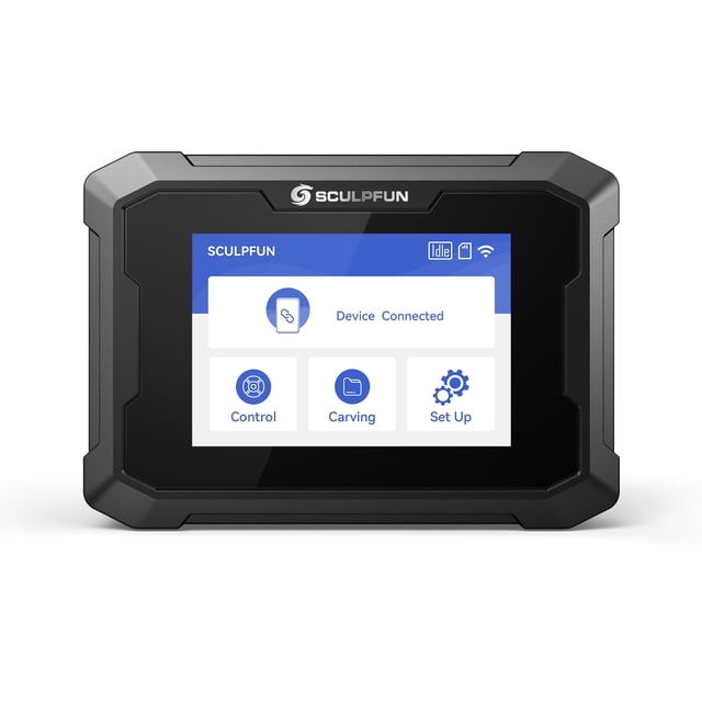 SCULPFUN TS1 Grabadora láser con pantalla táctil de 3,5 pulgadas y corte en tiempo real. Compatible con la aplicación SCULPFUN.