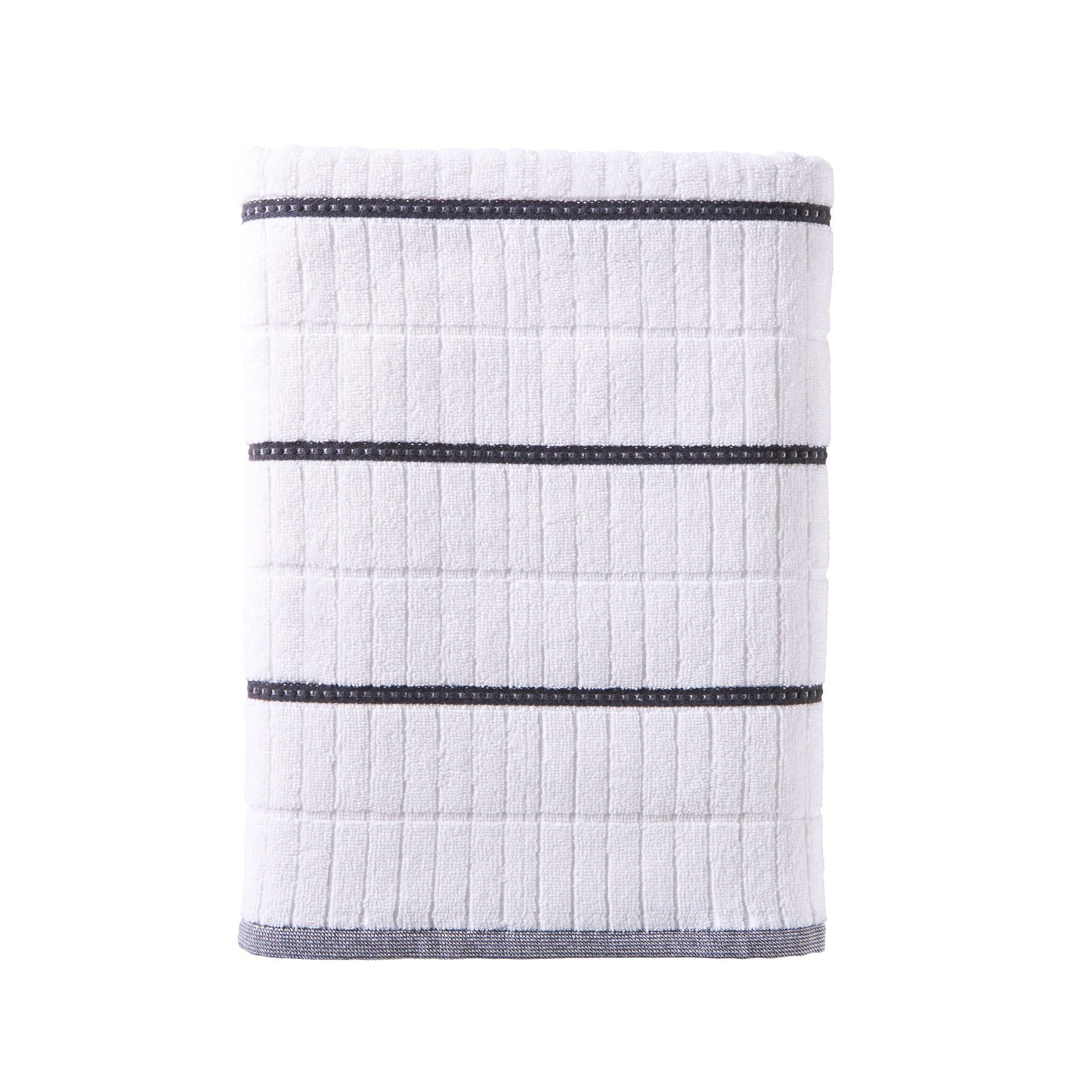 Better Homes & Gardens Soft Cotton Textured 4 Piece Bath Towel Set,Grey Shadow