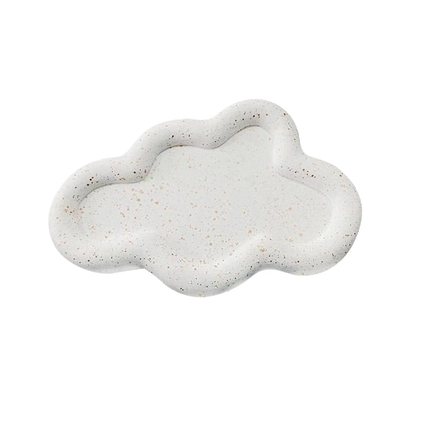 Bandeja decorativa con forma creativa, bandeja organizadora de encimera blanca, bandeja para joyas nubes
