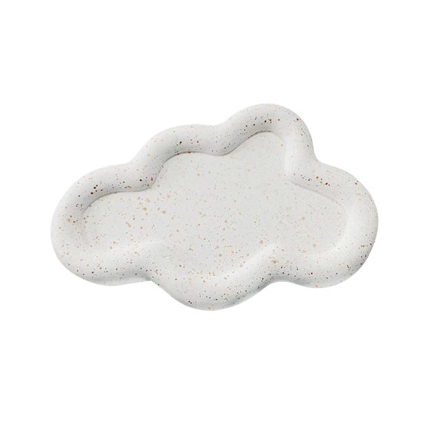 Bandeja decorativa organizadora de encimera, bandeja de yeso blanca para joyas para cocina nubes