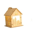 thumbnail image 1 of Casa de pueblo navideña iluminada, luces navideñas, decoración de casa de madera, Árbol de Navidad, 1 of 9