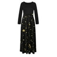 thumbnail image 4 of Fesfesfes Women Dress Plus Size Christmas Print Long Sleeve Round-neck Ankle-Length Long Dress, 4 of 6