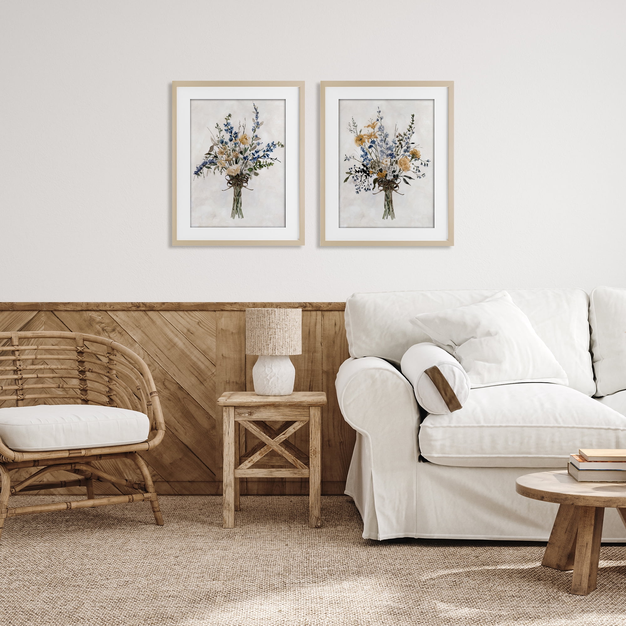Stupell Industries Bushels of Herbs 2 Piece Birch Framed Print Under Glass Set, design by Carol Robinson