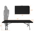 thumbnail image 2 of Black 8ft Folding Table. Portable For Outdoor Delights. Heavy-duty, Waterproof. High Load Capacity. Indoor/outdoor Achievable Option Adventures & Parties. Bearing., 2 of 3