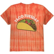 Cinco de Mayo Taco Tuesday Youth T Shirt Bamboo Orange Tie Dye YMD