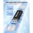 thumbnail image 4 of Unidad flash USB ABLAZE de 128 GB, paquete de 2 unidades USB 3.0+tipo C para iPhone, 4 of 8
