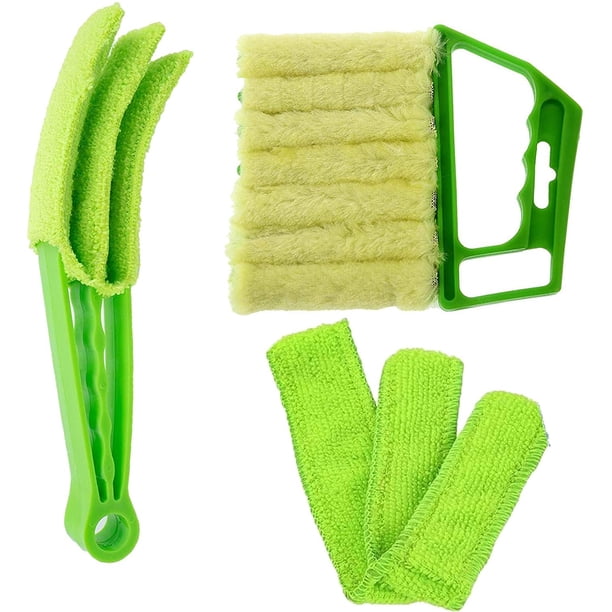 Kit de cepillo de limpieza para persianas venecianas, accesorio de limpieza manual para persianas, limpiador de contraventanas, limpiador de aire acondicionado de ventanas, cepillo para polvo herramienta desmontable (C) ER