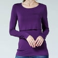 thumbnail image 4 of Leesechin Maternity Shirts V-Neck Long Sleeve Bandage Solid Color Breast-Feeding Pregnant Nursing Blouse Tops, 4 of 7