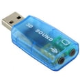 thumbnail image 2 of Tarjeta de sonido externa SUSUchens, portátil, sin controlador, entrada de 3,5 mm, convertidor de audio de 5.1 canales para escritorio, color azul, 2 of 8
