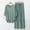 Green, variant on Hauaitttt Sets for Women 3/4 Length Sleeve V Neck Summer Tops Elastic Waist Wide Leg Pants Summer Outfits Sweatshirt and Shorts Set Women Flannel Pajamas Women Nightgown Satin Button down Pajamas for
