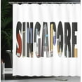 thumbnail image 3 of Ambesonne Singapore Shower Curtain, City Skyline in Lettering, 69"Wx70"L, Multicolor, 3 of 4