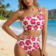 thumbnail image 2 of JAJAHO Bikini Set For Women 2 Piece Swimsuits Floral Printed One Shoulder Bathing Suit With High Waisted Bottoms Stylish Beachwear, 2 of 3