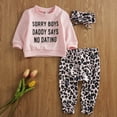 thumbnail image 3 of Gzhioc Newborn Baby Girls Clothes Daddy Saying Sweatshirt T-shirt Leopard Print Pants Headband Outfit Set (0-4 Years), 3 of 7
