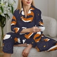 thumbnail image 6 of Pajama Sets for Women 2 Pcs, Cosmic Fox Button Down Long Sleeve Sleepwear Lounge PJ Sets, 6 of 6