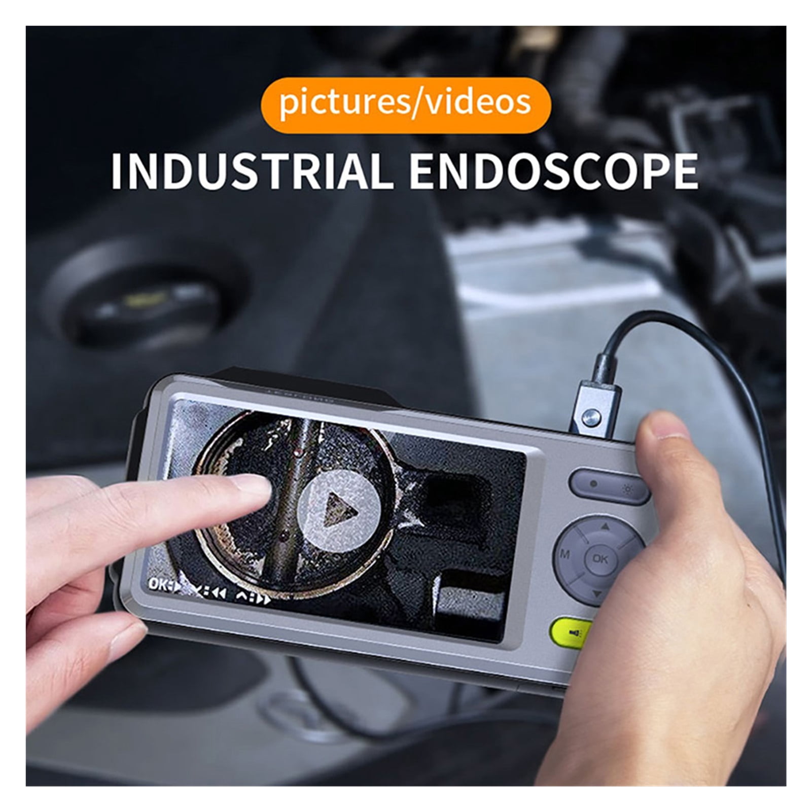 Dual Lens Endoscope With 5" Monitor NTS500B Industrial Waterproof Borescope Inspection Camera With 32GB Card Carrying Case , User-Friendly Borescopes