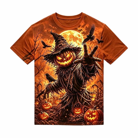 Gyexs Toddler Halloween T-Shirt Crewneck Fashionable Pumpkin T-Shirt Kids Trick or Treat Graphic Shirt Orange 8-9 Years