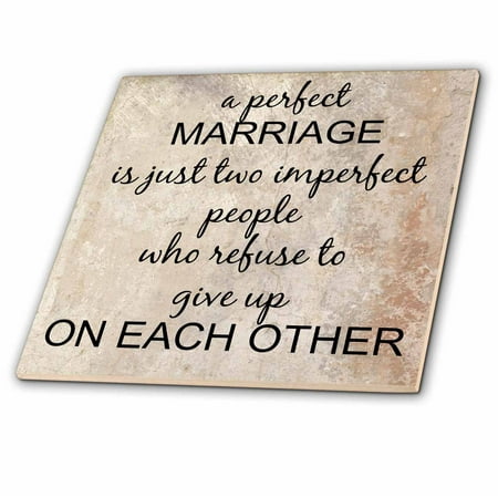 Picture Tiles 3dRose a perfect marriage, black lettering on picture of marble print background - Ceramic Tile, 12-inch ()