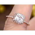 thumbnail image 5 of Antique 2.05 Carat Moissanite Diamond Ring with Cushion Cut with 18k Gold Plating, 5 of 5
