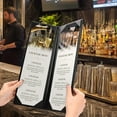 thumbnail image 5 of WeChef 5 pack 4.25"x14" Restaurant Menu Book Covers 2 View PU Leather w/ Angled Corner Wine List Bar Hotel, 5 of 9