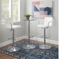 thumbnail image 2 of Viola 3-Piece Metal and Glass Pub Table Set, White Faux Leather, 2 of 6