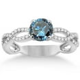 thumbnail image 1 of 7/8ct Treated Blue Diamond Infinity Engagement Ring 14K White Gold Solitaire, 1 of 2