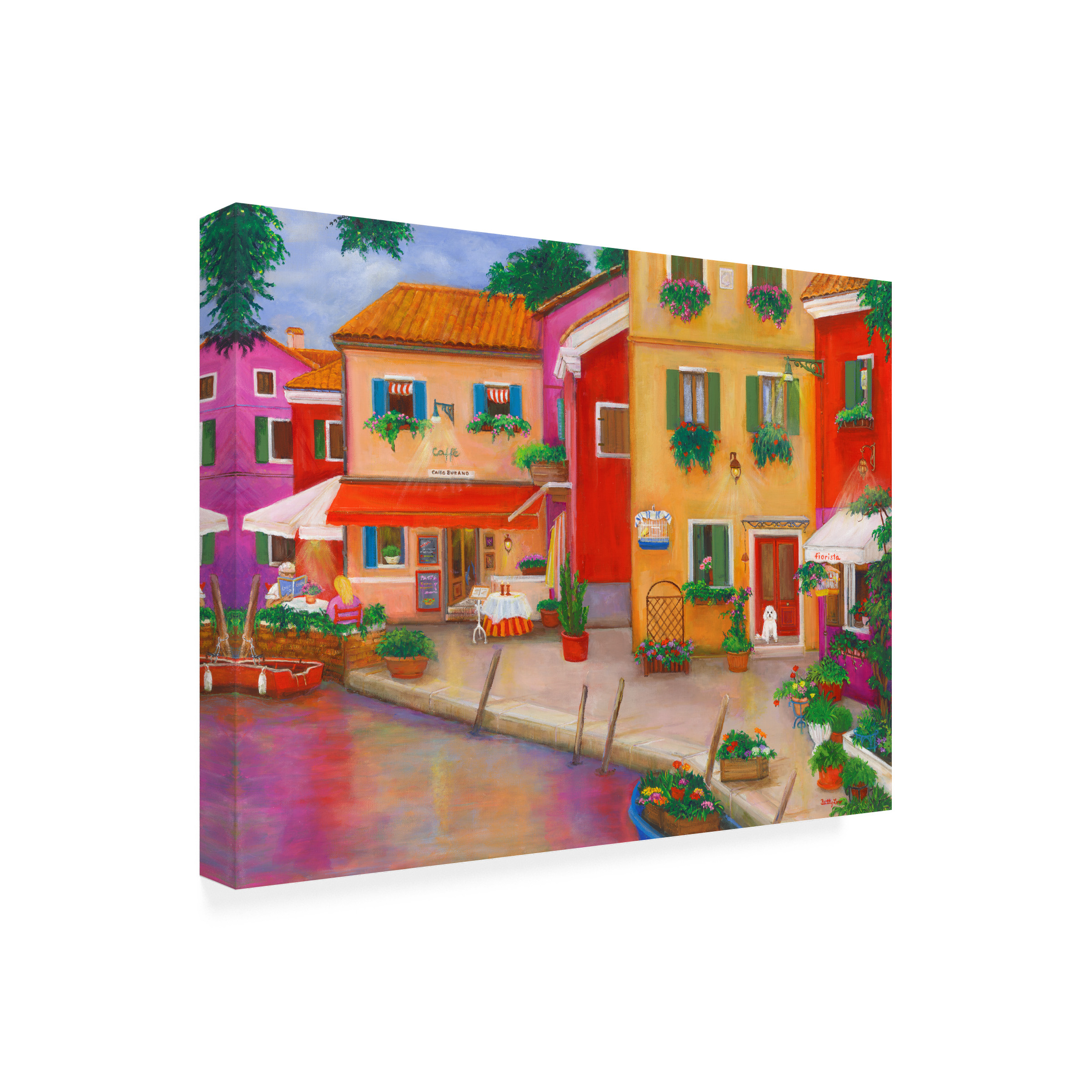 Canvas Wall Art - Betty Lou 'Burano Canal' Wall Art for Living Room, Bedroom, or Office DÃ©cor by Trademark Fine Art - 24 x 18 Inches