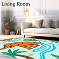 thumbnail image 2 of ODIKA 6'x9' Machine Washable Non-Slip Area Rug, Playful Elephant Tummy Jungle Safari Crawling Cushion High Traffic Rug with Pad, Orange, 721346, 2 of 8