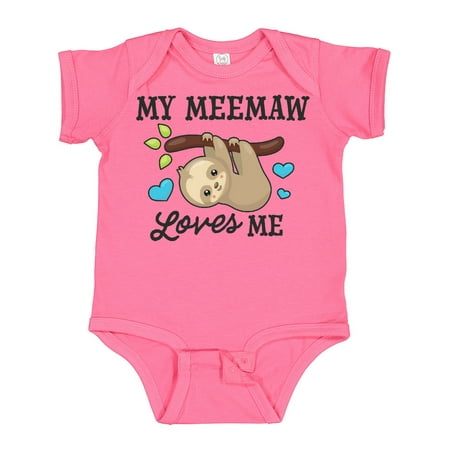 

Inktastic My Meemaw Loves Me with Sloth and Hearts Gift Baby Boy or Baby Girl Bodysuit