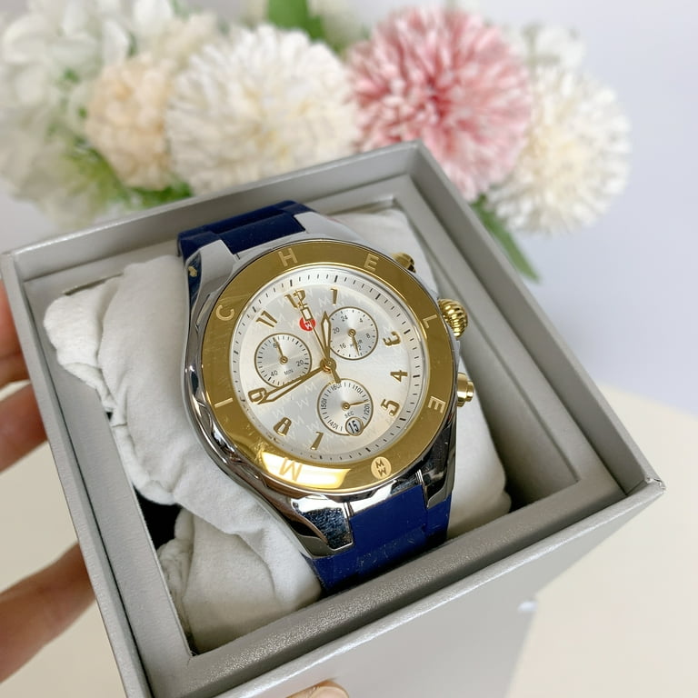 MICHELE MWW12F000095 Jellybean Tahitian Navy Rubber 18k Gold 