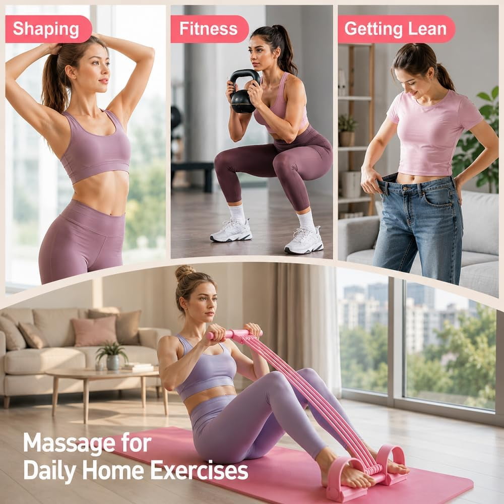 Pedal Resistance Band with Handles, Upgrade 8 Tube Elastic Foot Pedal Puller Bands for Full Body Workout, Abdomen, Waist, Arms, Legs Stretching Training